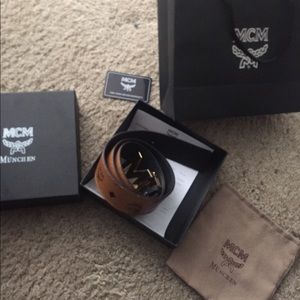 Cognac MCM belt reversible